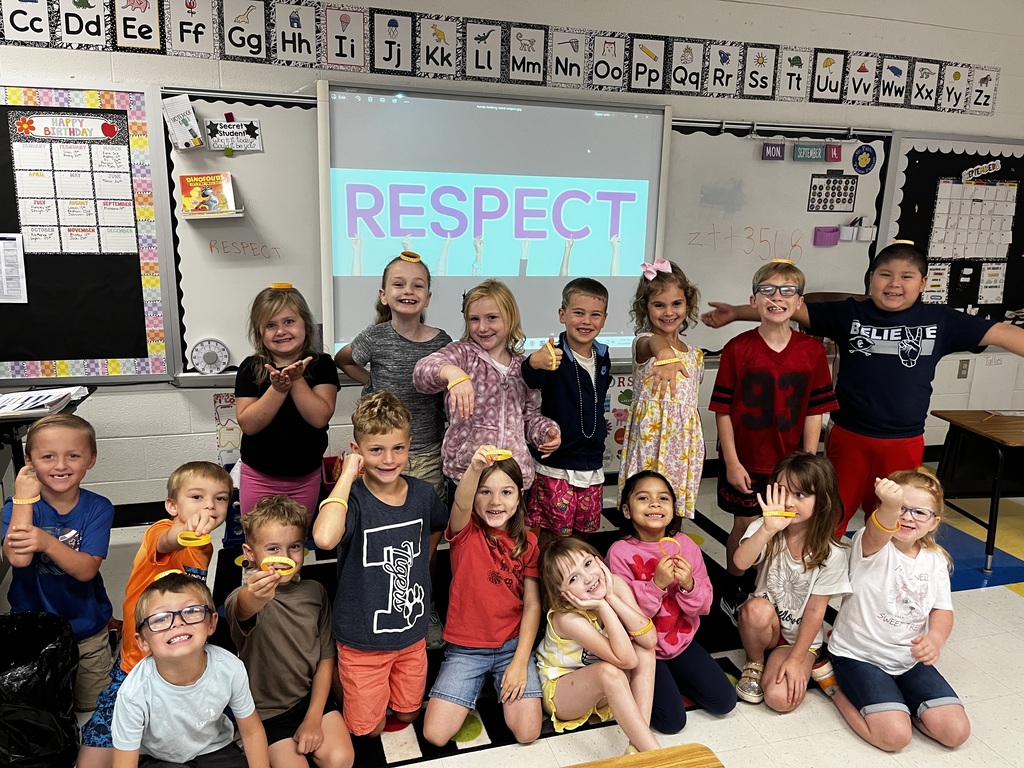 Students wearing respect bracelets