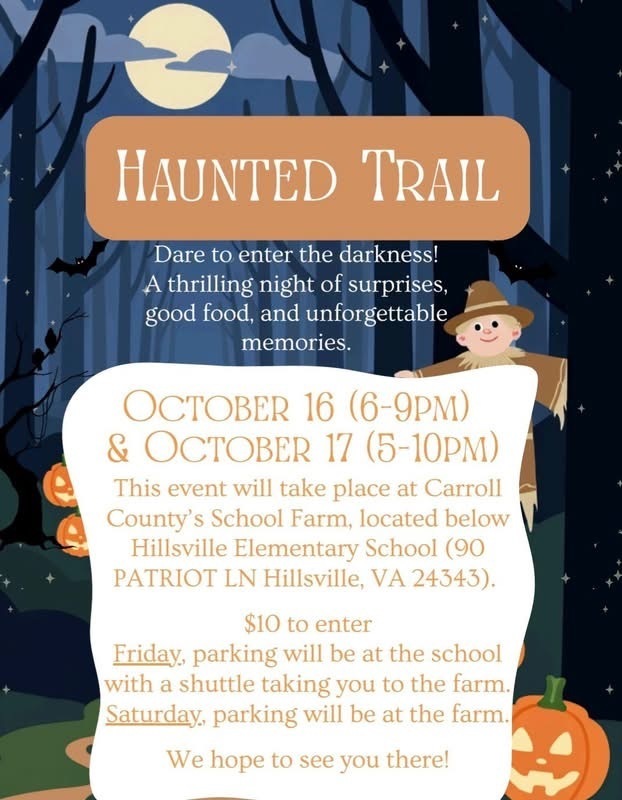 Haunted Trail October 16 & 17 $10 to enter