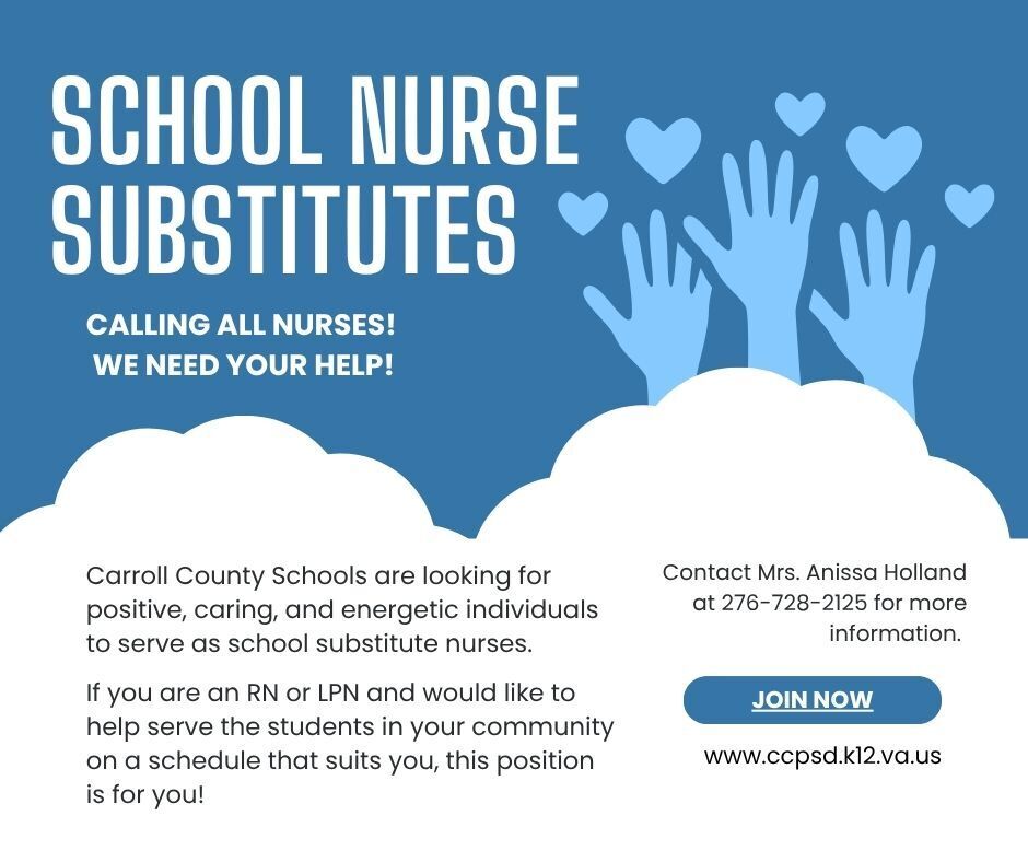 Poster searching for school nurses