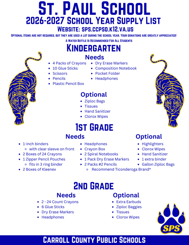 SPS School Supply List  26-27 Page 1