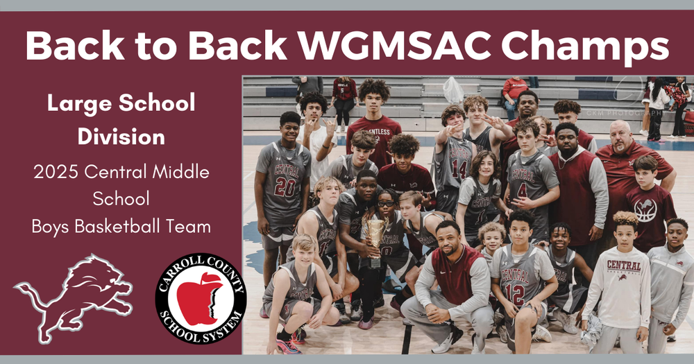 Central Middle Boys Basketball champions