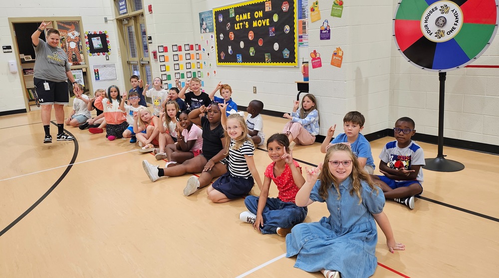 Students in gym on first day of school