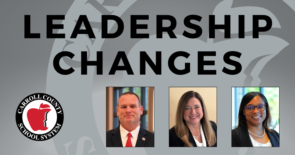 text says leadership changes and shows headshots of three individuals who are not identified