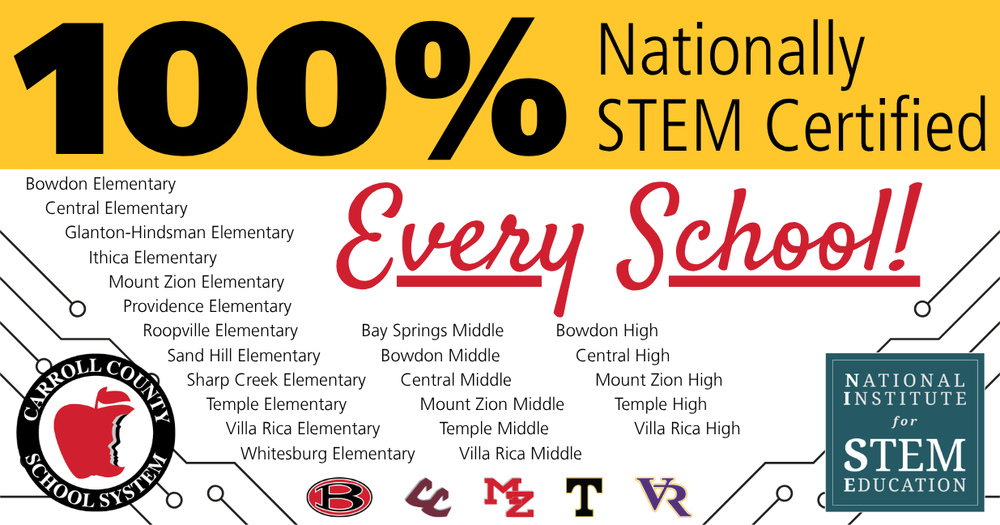100 percent Nationally STEM certified Every School!