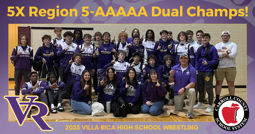 VRHS wrestling Region 5-AAAAA Duals Champions 2025