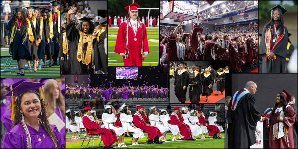 collage of photos from high school graduations