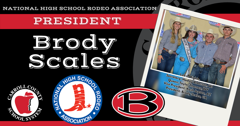 national high school rodeo association president brody scales bowdon high school and online campus student