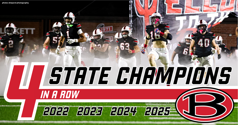 The Bowdon Red Devils are only the fourth team in Georgia history to win four straight GHSA football titles! Congratulations on a hard-fought 35-31 win that went down to the final play! The #24STRONG team says #ForksUp #4ever! Original photo compliments of Shepard Photography.