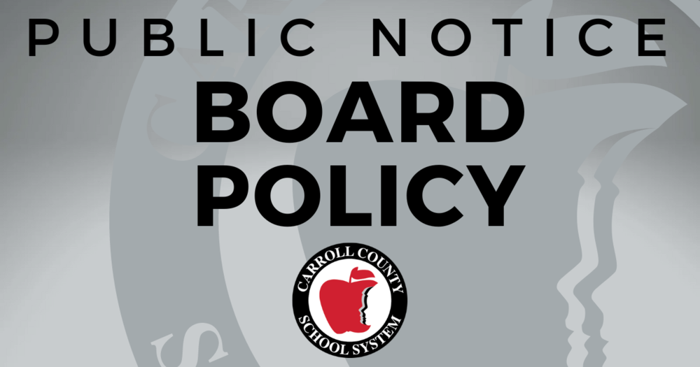 text says public notice board policy