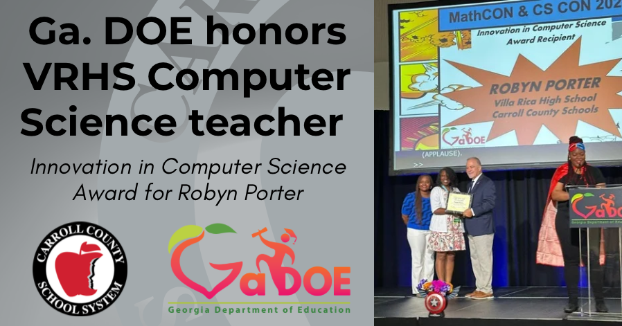 Gadoe honors VRHS computer science teacher Robyn porter