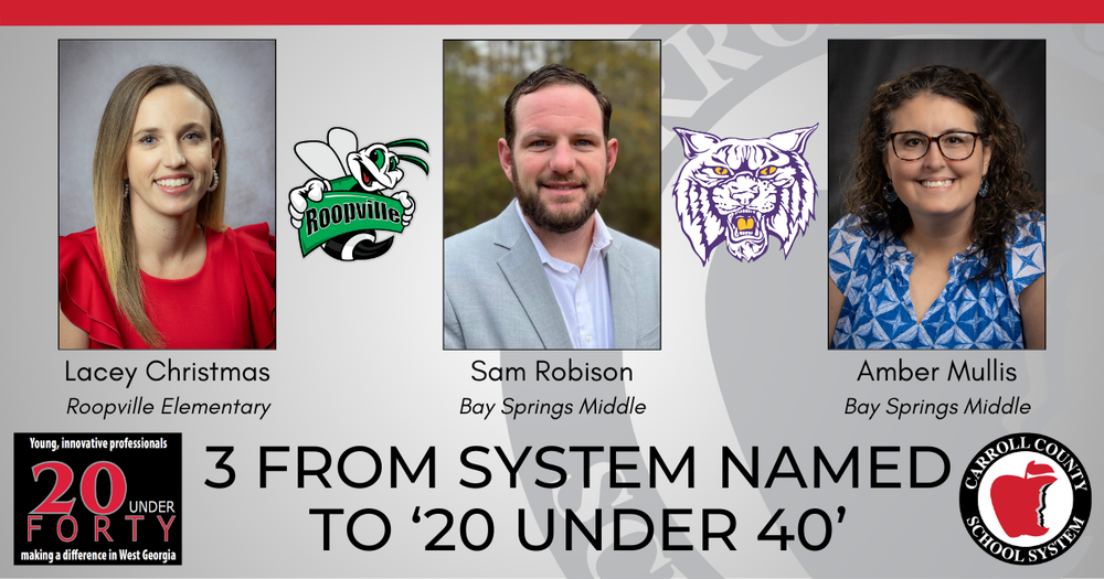 3 from system named to 20 under 40.  lacey christmas sam robison amber mullis