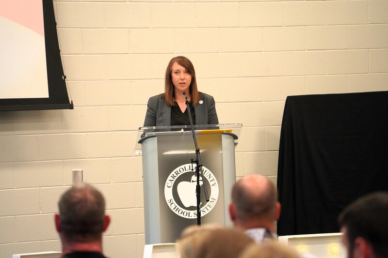 incoming superintendent Dr. Jessica Ainsworth thanks Cowart for his service