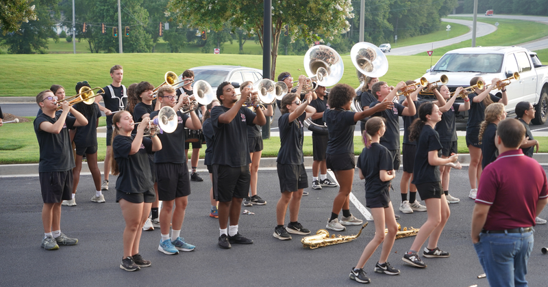 band plays in front of PAC