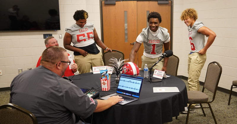 mount zion players interact with media