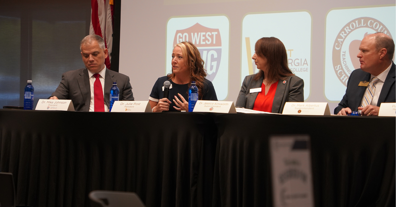 dr. julie post speaks as part of the panel