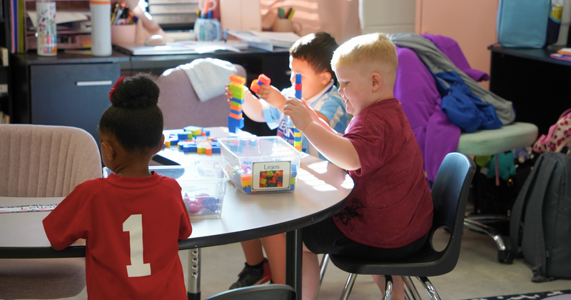 children playing with blocks