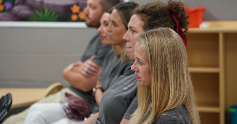 parents listen to speaker