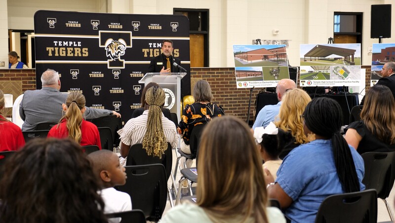 ths principal seth rogers addresses community stakeholders at tms