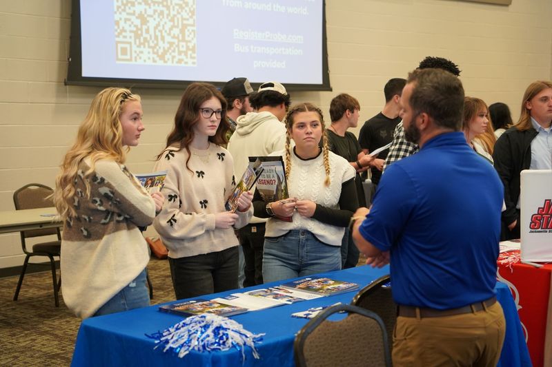 Seniors visit college booths at probe fair