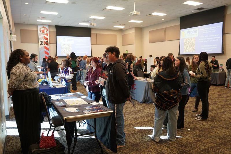 Seniors visit college booths at probe fair