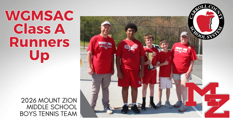 MZMS boys tennis team is runner up in the WGMSAC small school division