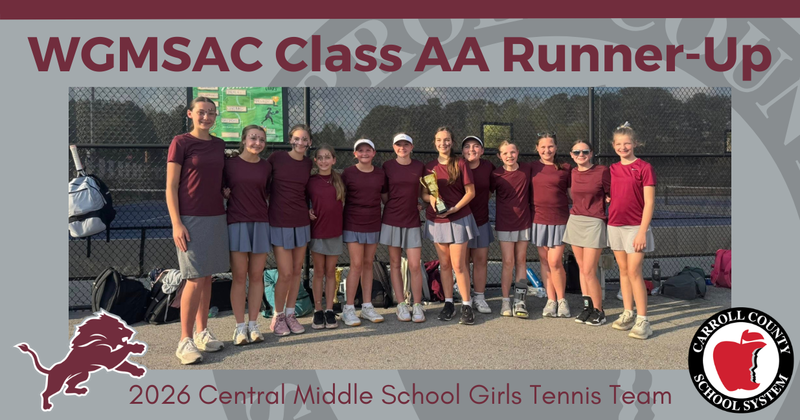 Central middle school girls tennis team is the runner up in the WGMSAC large school division