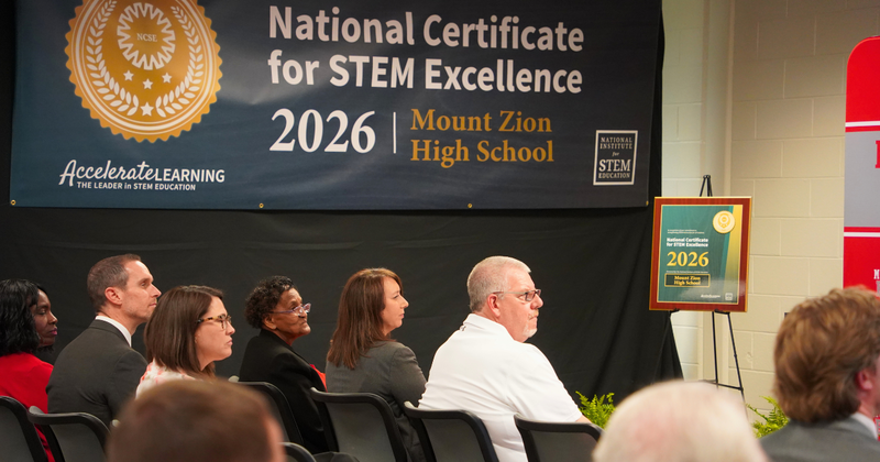 scenes from the MZHS STEM certification celebration