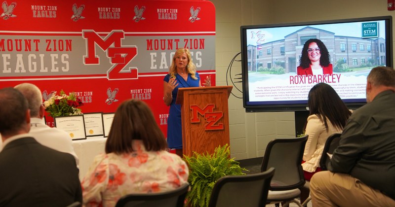 scenes from the MZHS STEM certification celebration