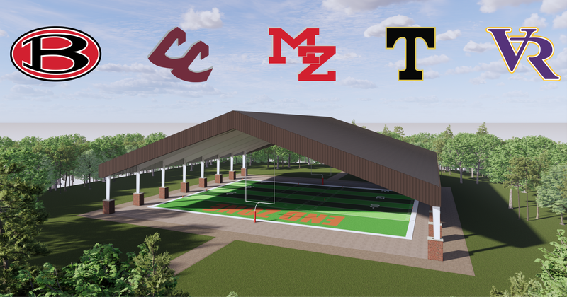 rendering of a covered athletic practice field