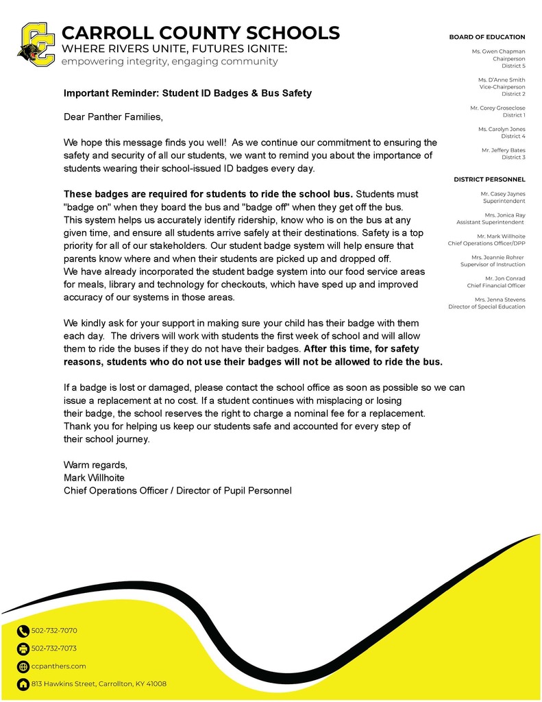 Badges letter