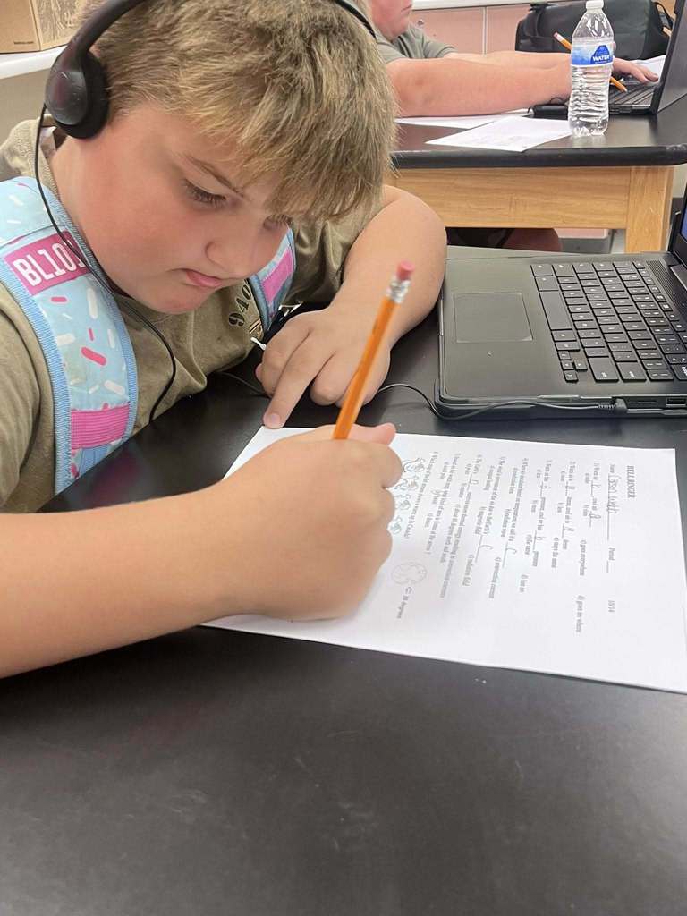 Science work with Mr. Silvers