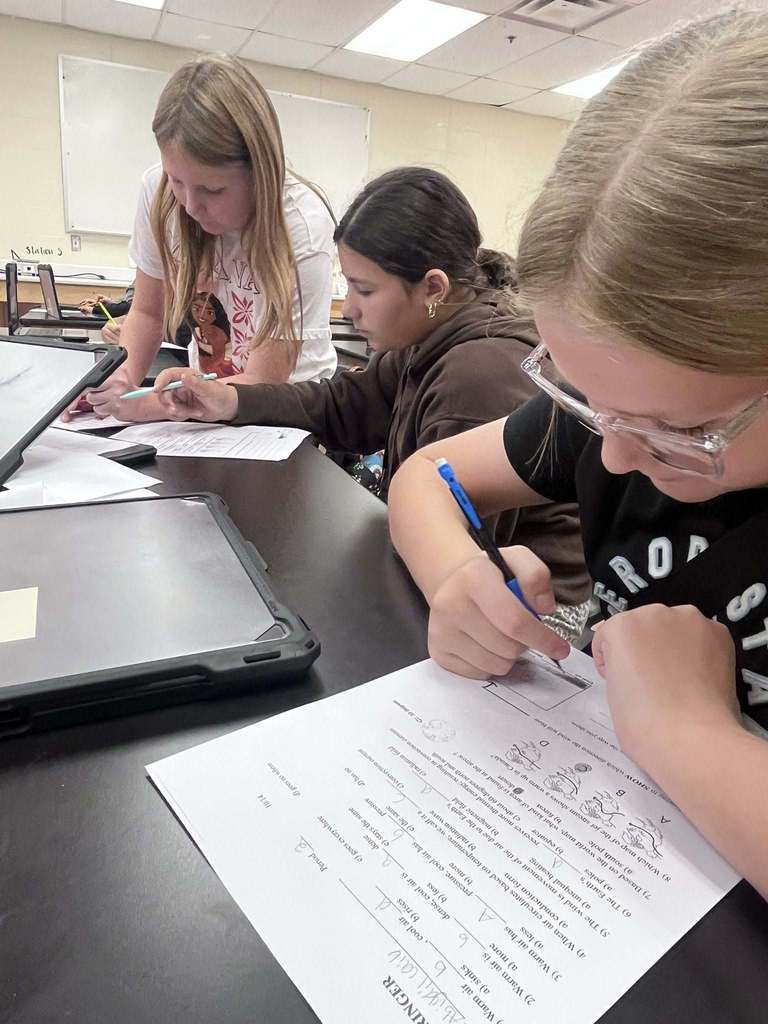 Science work with Mr. Silvers