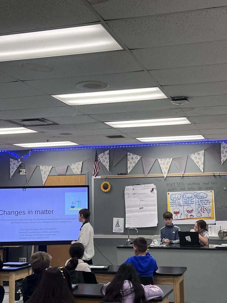 Students study science in Mrs. New's classrooom.