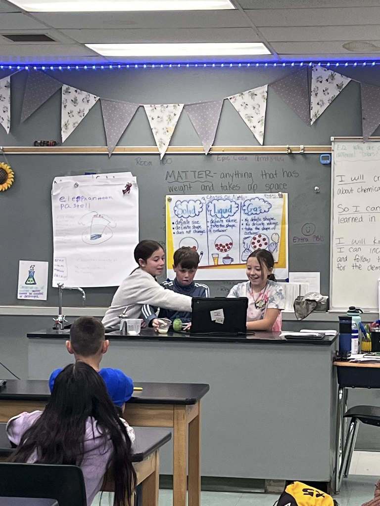 Students study science in Mrs. New's classrooom.