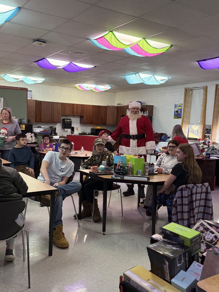 Santa and students