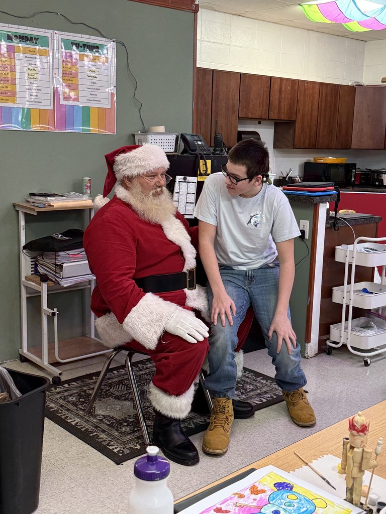 Santa and students