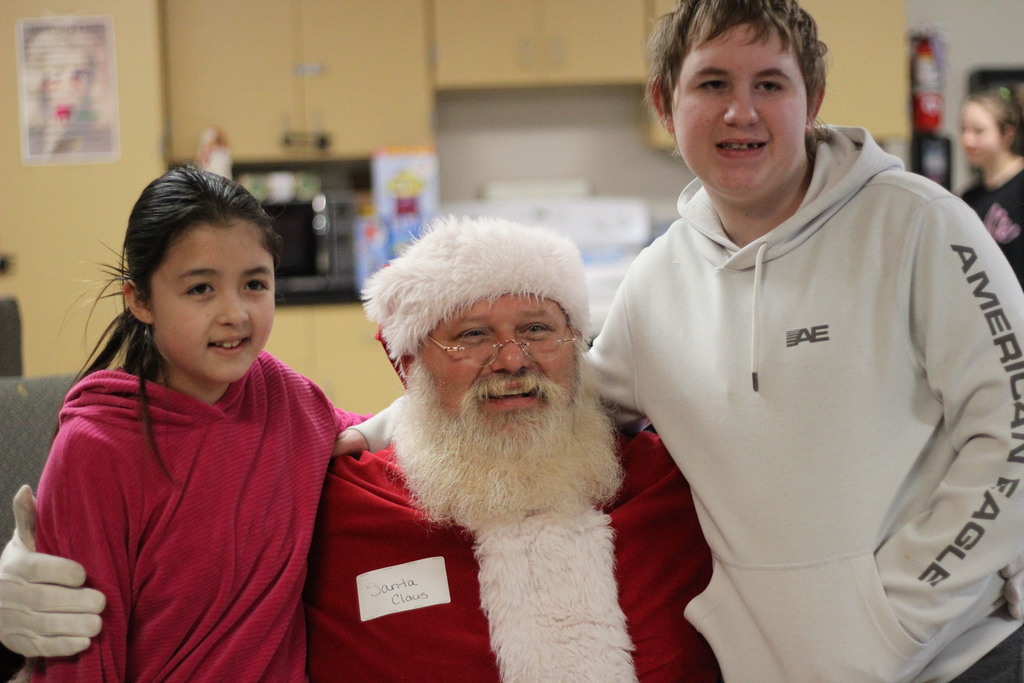 Santa visiting Students in Ms. Racki's class.