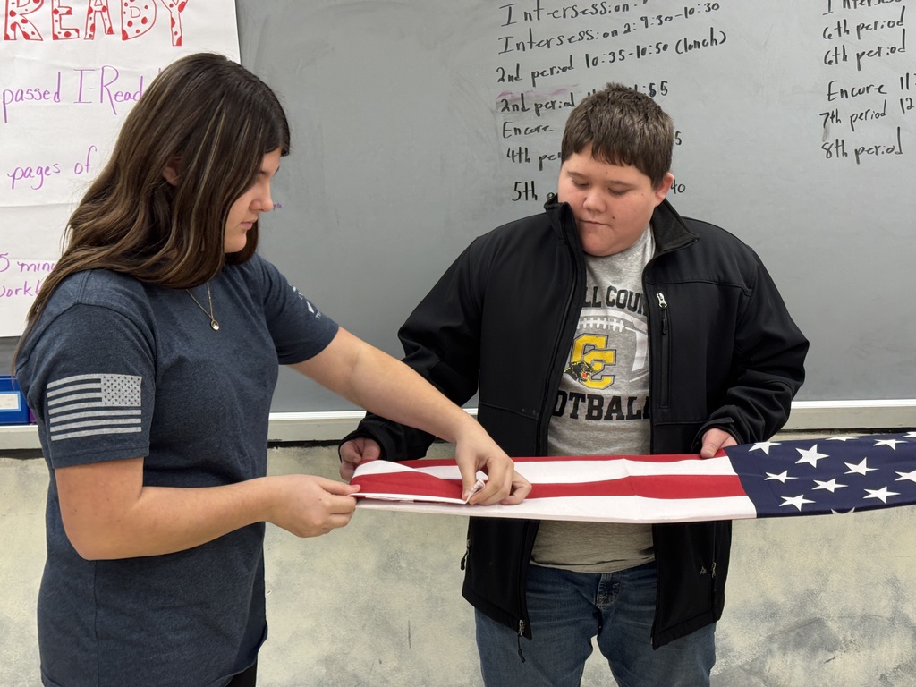 learning to fold US flag