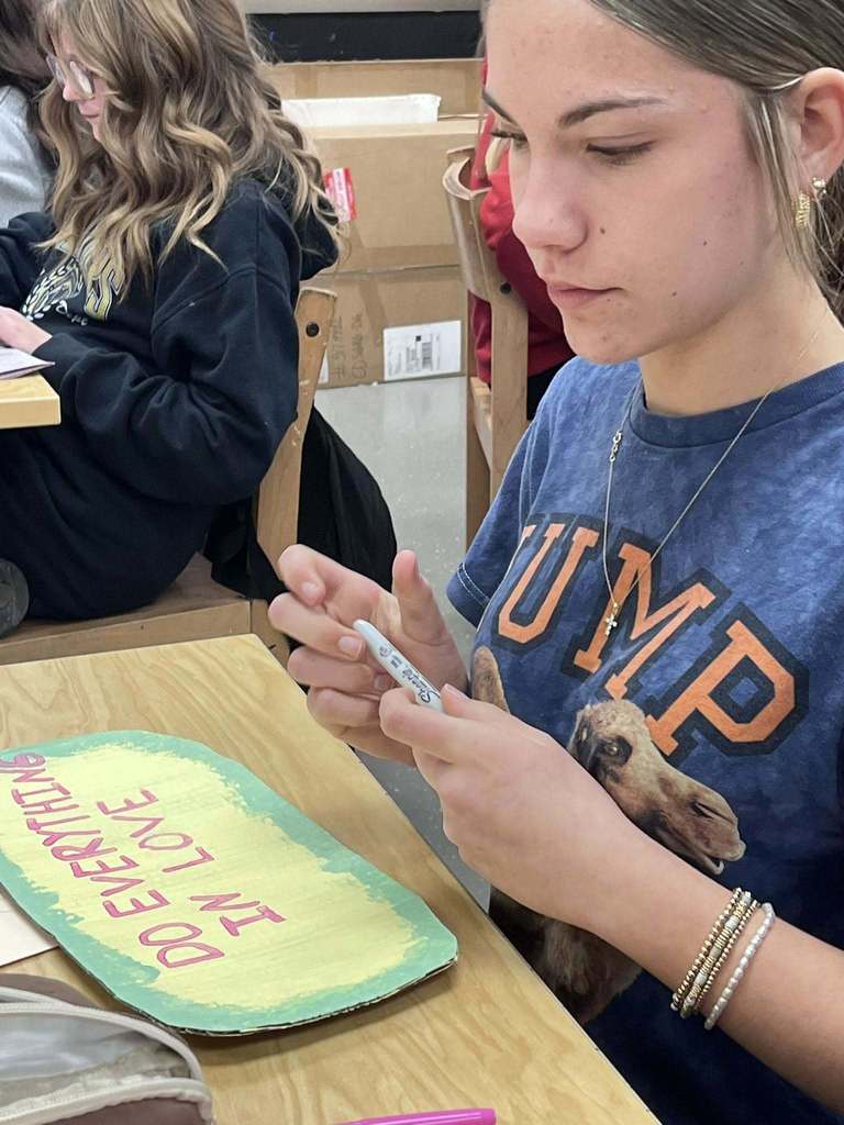 Students working in Ms. Gonterman’s art class