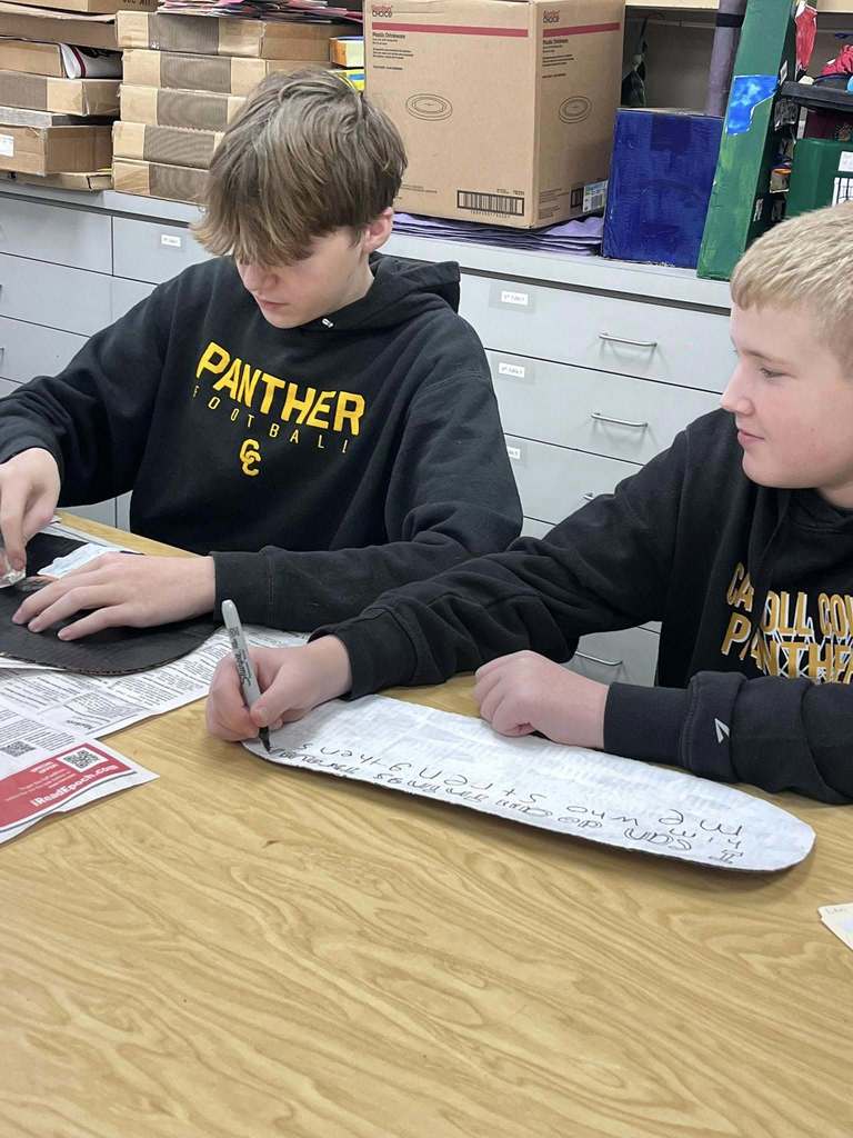 Students working in Ms. Gonterman’s art class