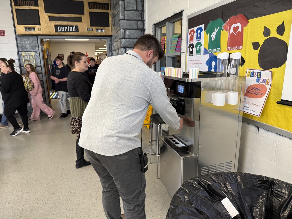 Students enjoying an ice cream social