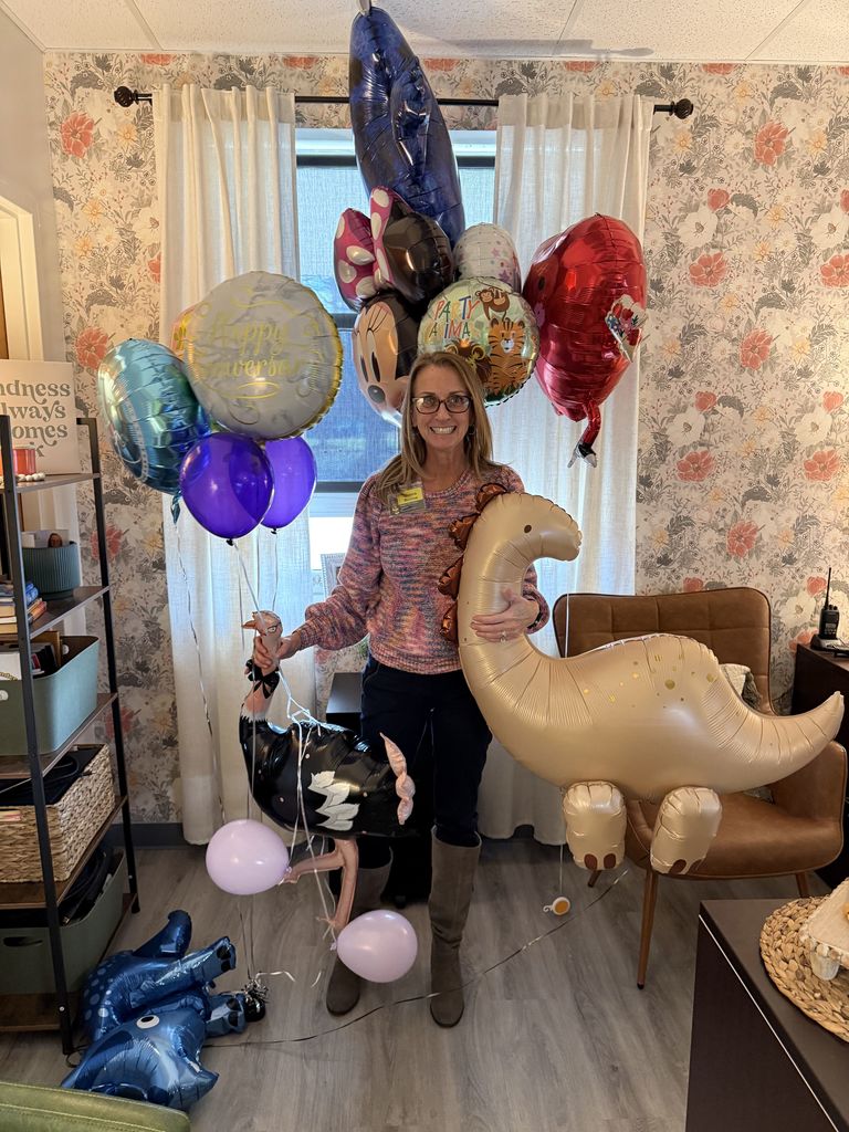 principal with balloons