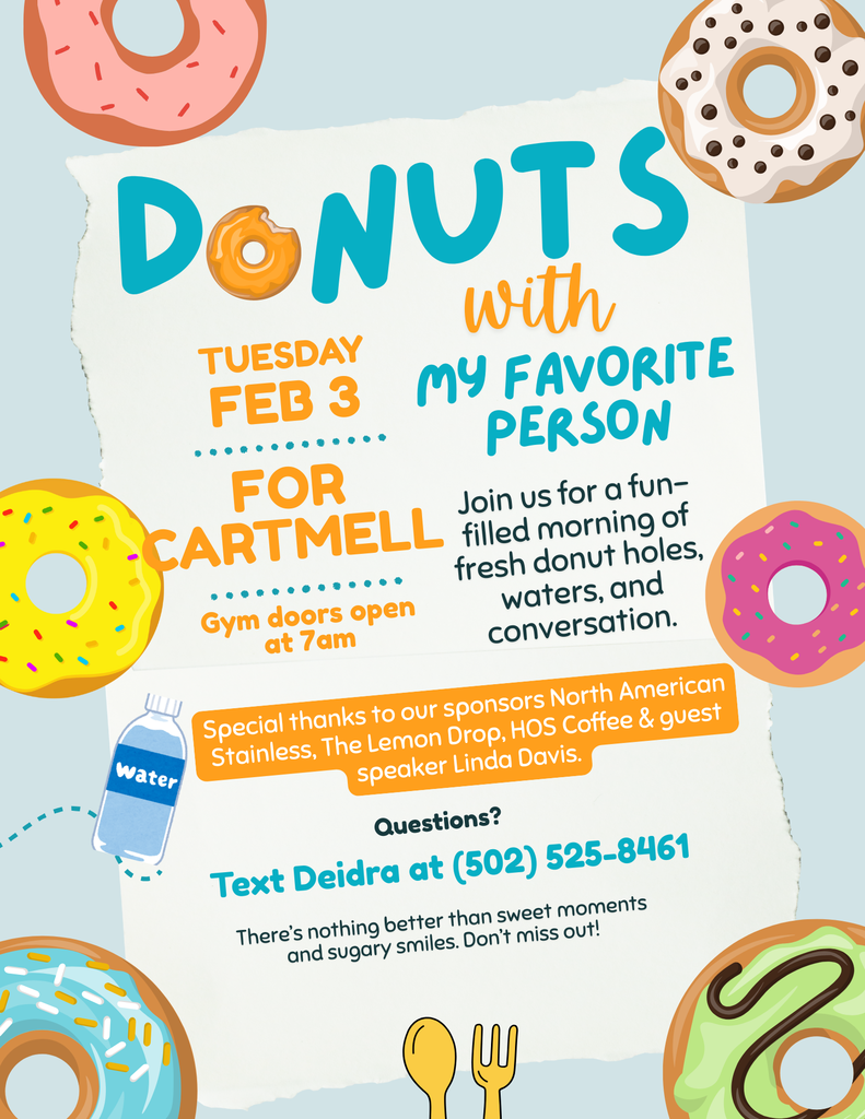 Blue & White Illustrative Donuts with Dad Event Flyer