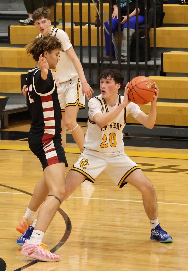 Student playing basketball