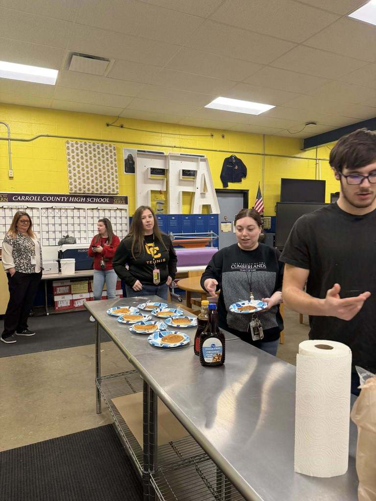 Teachers enjoying FFA pancake breakfast