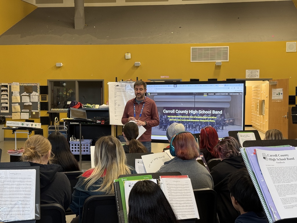 Mr. Allen  doing CCHS Band recuitment.