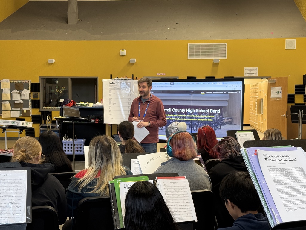 Mr. Allen  doing CCHS Band recuitment.