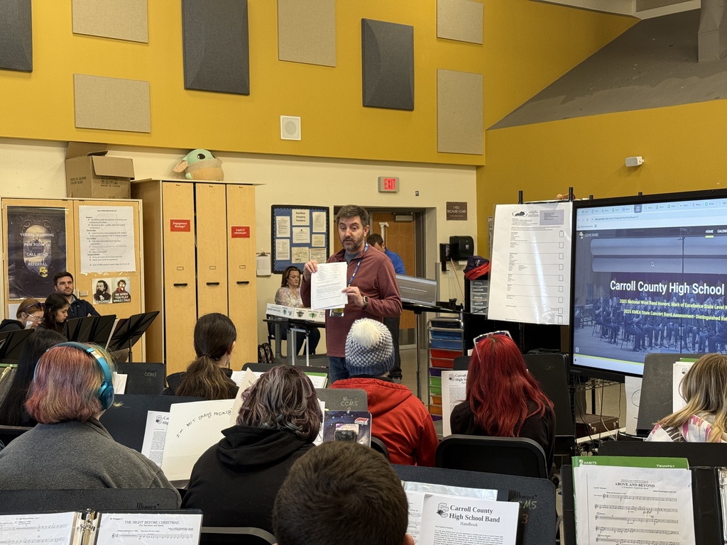 Mr. Allen  doing CCHS Band recuitment.