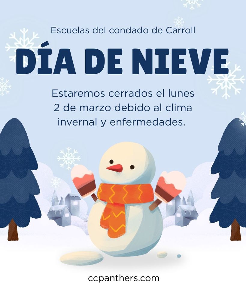 Snow day flyer Spanish version