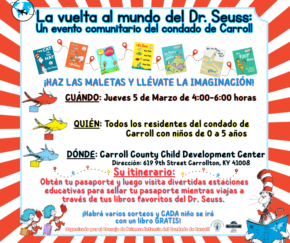Dr. Seuss event flyer Spanish version